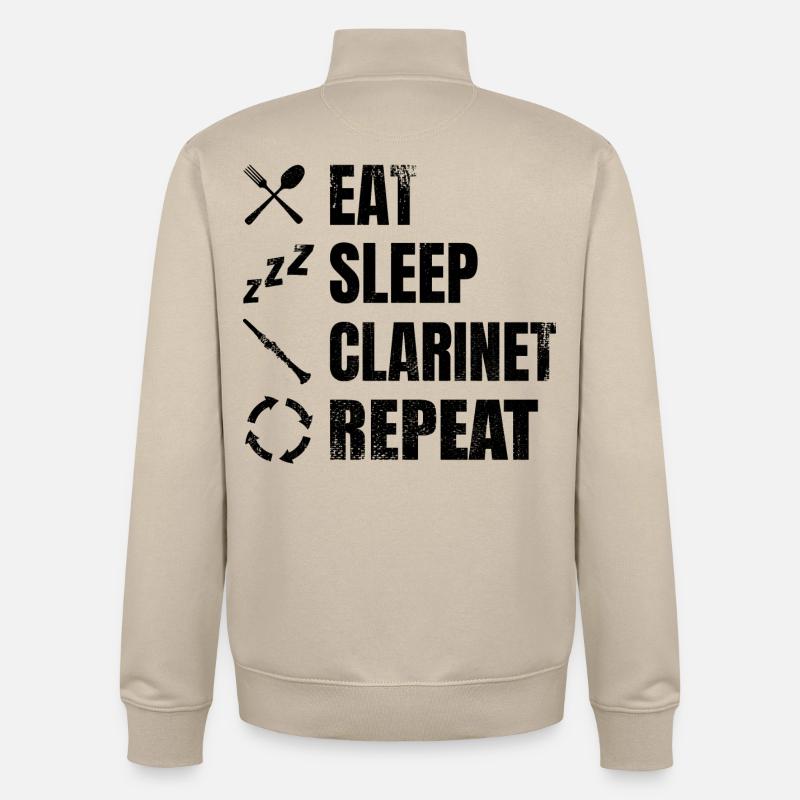 Klarinettist Tägliche Routine - Unisex Organic Zip Sweatshirt von Stanley/Stella - Cremebeige