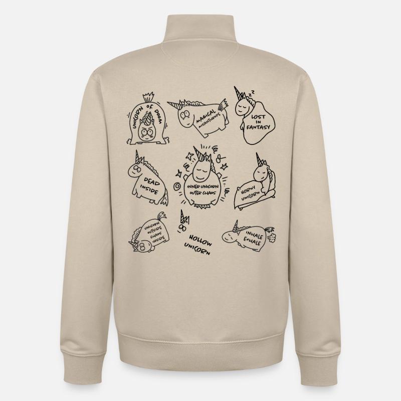 Unicorn Collection - Einhornsammlung - Unisex Organic Zip Sweatshirt von Stanley/Stella - Cremebeige