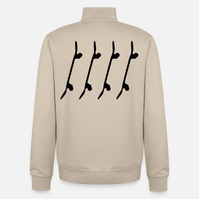 Skateboards - Sweat zippé unisexe en coton bio Stanley/Stella - beige crème