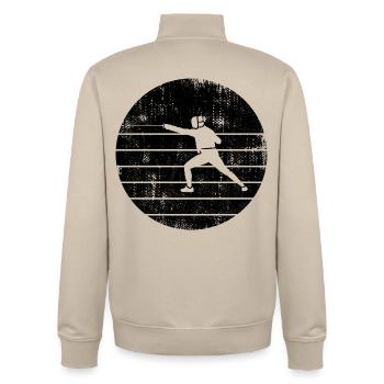 Fechter Skizze - Unisex Organic Zip Sweatshirt von Stanley/Stella - Cremebeige - Hinten - AI Model Male 185 dark (185cm)