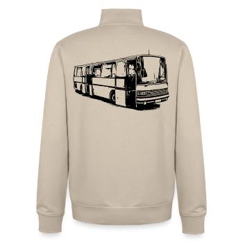 Setra Bus Setra S215 UL - Unisex Organic Zip Sweatshirt von Stanley/Stella - Cremebeige - Hinten - AI Model Male 185 dark (185cm)