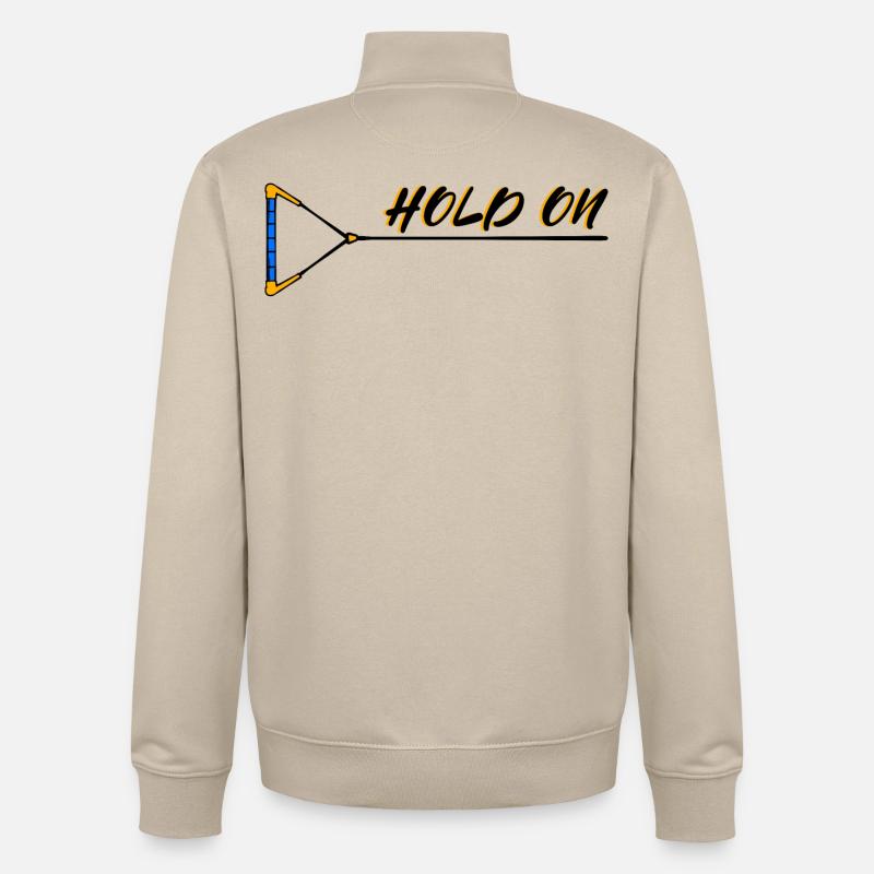 Wakesurfen Wakeboard Statement Surfing Kitesurfer - Unisex Organic Zip Sweatshirt von Stanley/Stella - Cremebeige