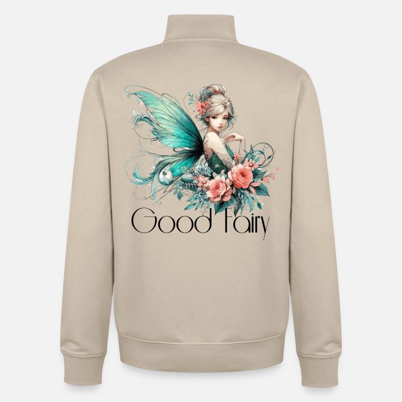 Cadeau de fée marraine - Sweat zippé unisexe en coton bio Stanley/Stella - beige crème