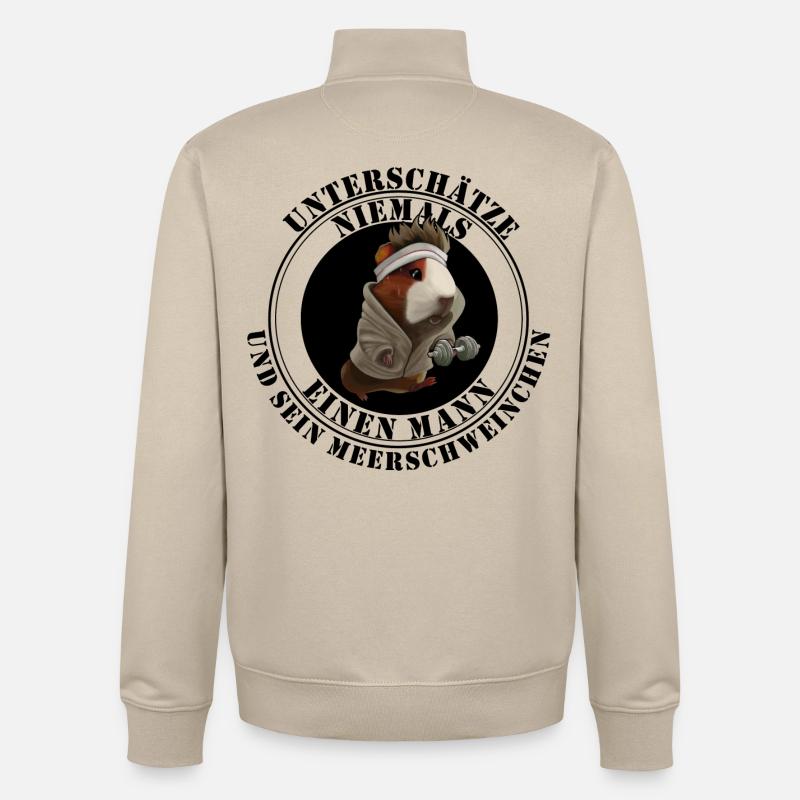 Filles et cochons d’Inde – Diction amusante - Sweat zippé unisexe en coton bio Stanley/Stella - beige crème