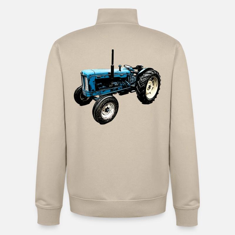Tracteur Super Major 6 - Sweat zippé unisexe en coton bio Stanley/Stella - beige crème