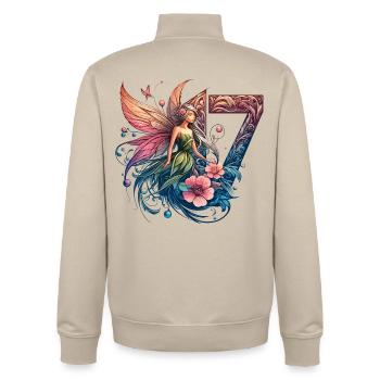 17 Jahre Fee Elfe süß Geburtstag Geschenk - Unisex Organic Zip Sweatshirt von Stanley/Stella - Cremebeige - Hinten - AI Model Male 185 dark (185cm)