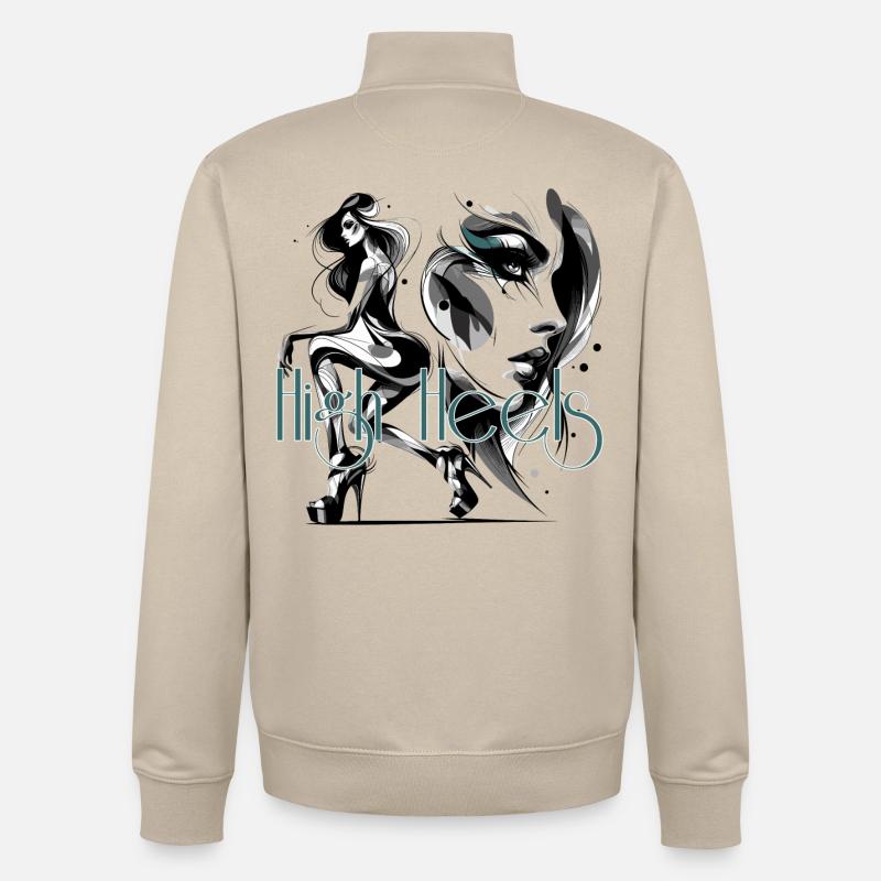 High Heels Highheels Schuhe Model Geschenk - Unisex Organic Zip Sweatshirt von Stanley/Stella - Cremebeige