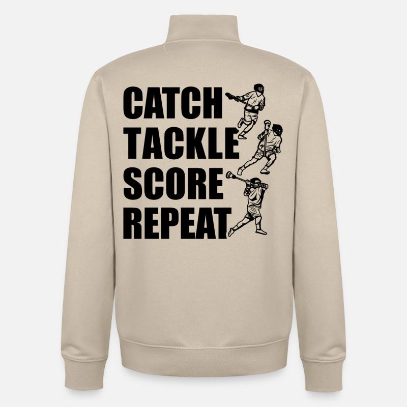 Attraper, plaquer, pointer, répéter - Sweat zippé unisexe en coton bio Stanley/Stella - beige crème