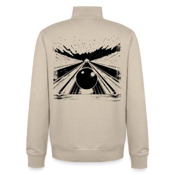 Bowling Center - Unisex Organic Zip Sweatshirt by Stanley/Stella - desert dust - Back - AI Model Male 185 dark (185cm)