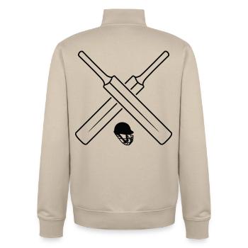 Cricket Skizze - Unisex Organic Zip Sweatshirt von Stanley/Stella - Cremebeige - Hinten - AI Model Male 185 dark (185cm)