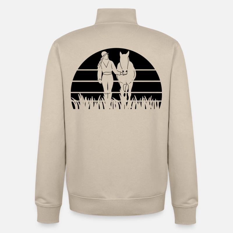 Cavalier - Sweat zippé unisexe en coton bio Stanley/Stella - beige crème