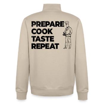 Motivation culinaire - Sweat zippé unisexe en coton bio Stanley/Stella - beige crème - Dos - AI Model Male 185 dark (185cm)