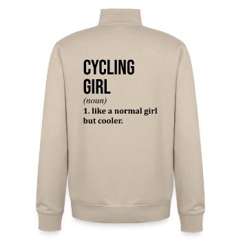 Radfahren - Unisex Organic Zip Sweatshirt von Stanley/Stella - Cremebeige - Hinten - AI Model Male 185 dark (185cm)