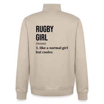 rugby - Sweat zippé unisexe en coton bio Stanley/Stella - beige crème - Dos - AI Model Male 185 dark (185cm)
