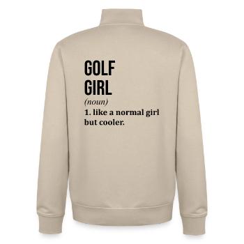 Golf - Unisex Organic Zip Sweatshirt by Stanley/Stella - desert dust - Back - AI Model Male 185 dark (185cm)