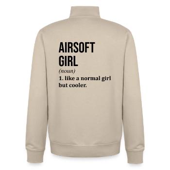 Airsoft - Unisex Organic Zip Sweatshirt by Stanley/Stella - desert dust - Back - AI Model Male 185 dark (185cm)