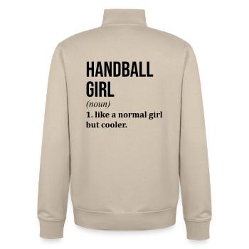 handball - Sweat zippé unisexe en coton bio Stanley/Stella - beige crème - Dos - AI Model Male 185 dark (185cm)