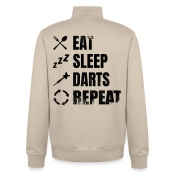 Dart Täglicher Zeitplan - Unisex Organic Zip Sweatshirt von Stanley/Stella - Cremebeige - Hinten - AI Model Male 185 dark (185cm)
