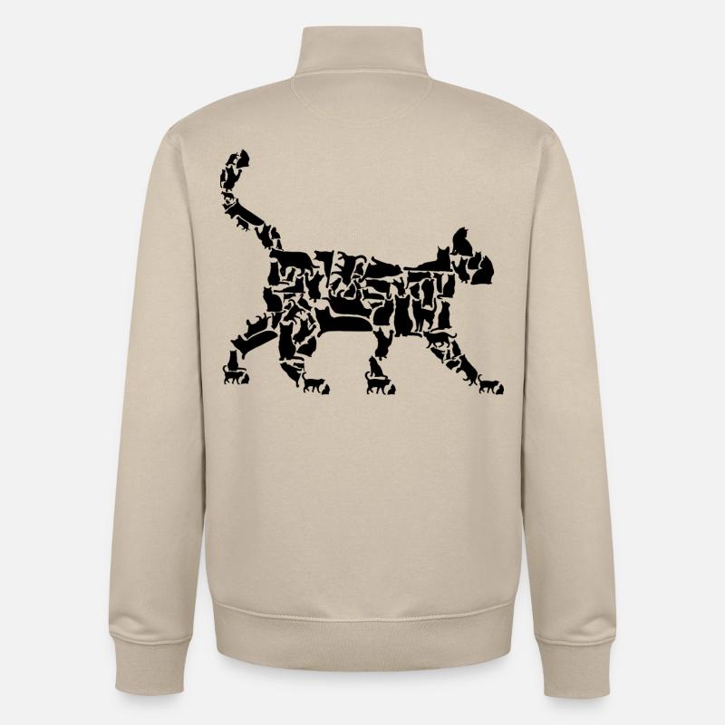 Chat - Sweat zippé unisexe en coton bio Stanley/Stella - beige crème