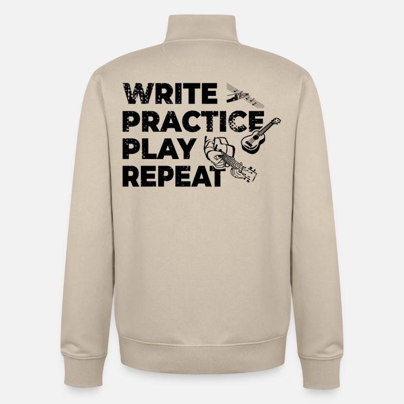 Writing, practicing, playing, repeating - Unisex Organic Zip Sweatshirt by Stanley/Stella - desert dust
