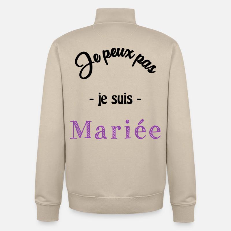 MARIEE. FUTURE MARIEE - Sweat zippé unisexe en coton bio Stanley/Stella - beige crème