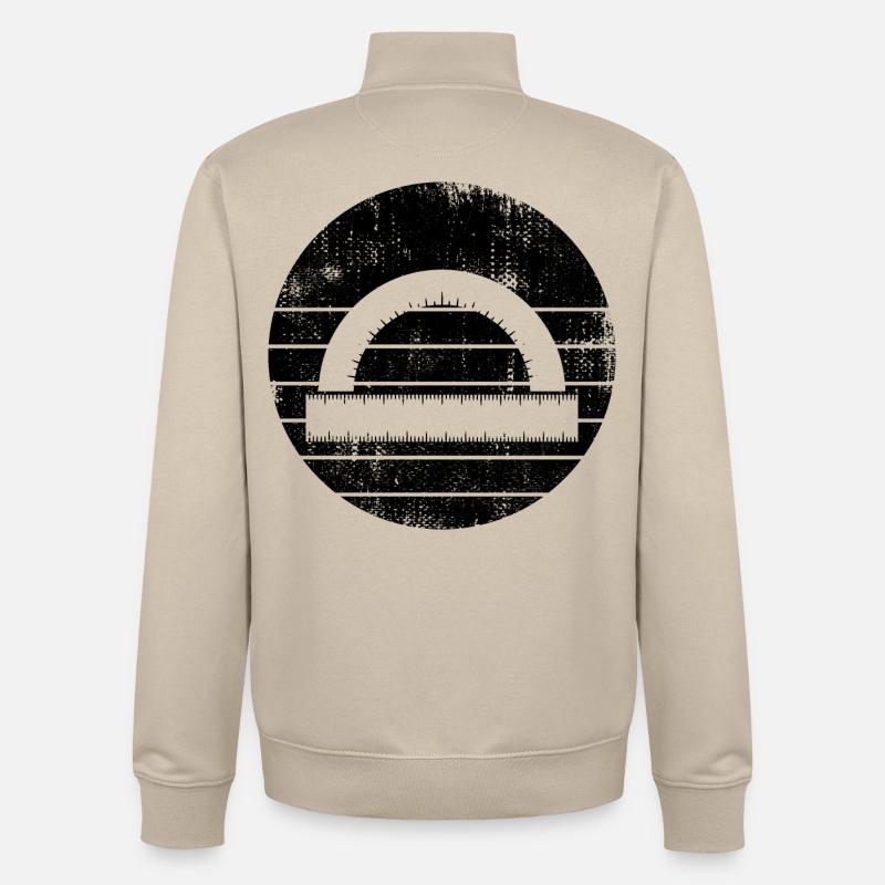 Winkelmesser Lineal - Unisex Organic Zip Sweatshirt von Stanley/Stella - Cremebeige