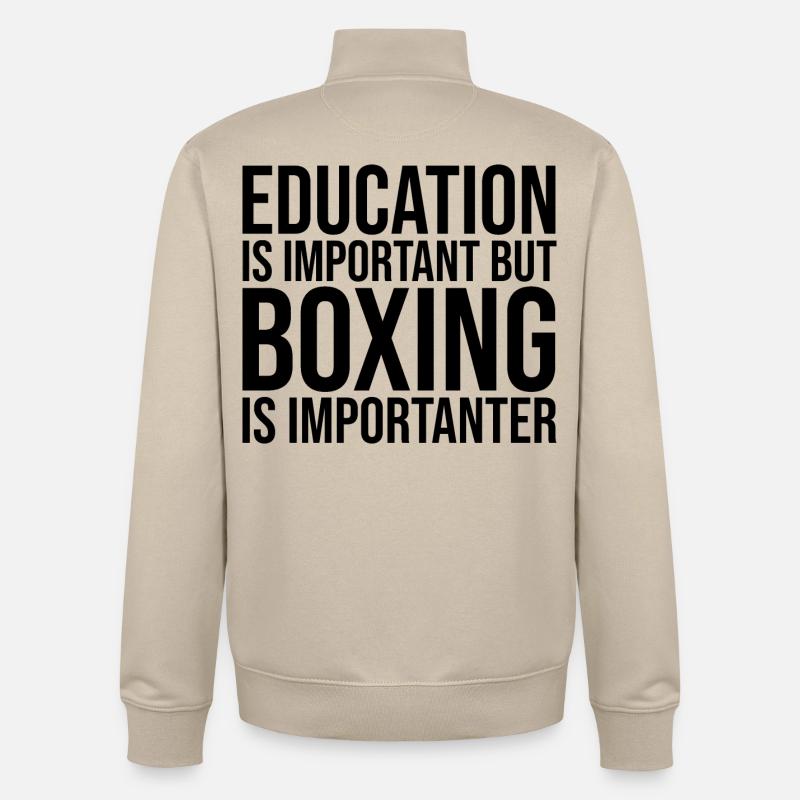 boxe - Sweat zippé unisexe en coton bio Stanley/Stella - beige crème