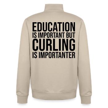 curling - Sweat zippé unisexe en coton bio Stanley/Stella - beige crème - Dos - AI Model Male 185 dark (185cm)