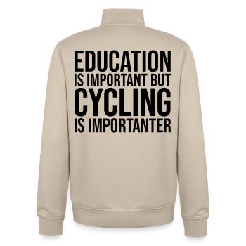 Radfahren - Unisex Organic Zip Sweatshirt von Stanley/Stella - Cremebeige - Hinten - AI Model Male 185 dark (185cm)