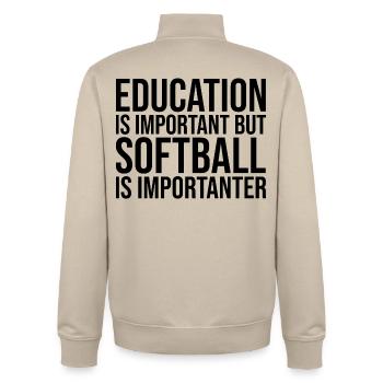Softball - Unisex Organic Zip Sweatshirt von Stanley/Stella - Cremebeige - Hinten - AI Model Male 185 dark (185cm)