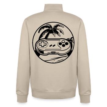Gamepad - Unisex Organic Zip Sweatshirt von Stanley/Stella - Cremebeige - Hinten - AI Model Male 185 dark (185cm)