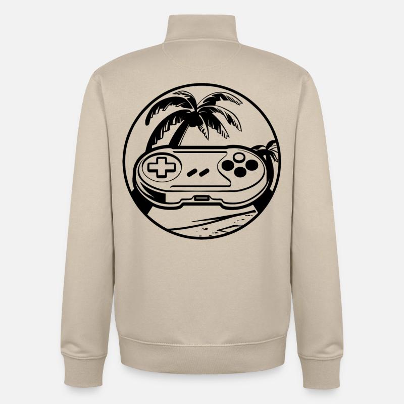 Manette de jeu - Sweat zippé unisexe en coton bio Stanley/Stella - beige crème