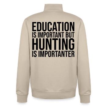 Hunting - Unisex Organic Zip Sweatshirt by Stanley/Stella - desert dust - Back - AI Model Male 185 dark (185cm)
