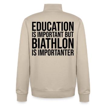 Biathlon - Unisex Organic Zip Sweatshirt by Stanley/Stella - desert dust - Back - AI Model Male 185 dark (185cm)