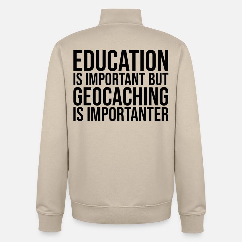 Geocache - Unisex Organic Zip Sweatshirt von Stanley/Stella - Cremebeige