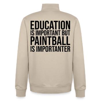 Paintball - Unisex Organic Zip Sweatshirt von Stanley/Stella - Cremebeige - Hinten - AI Model Male 185 dark (185cm)