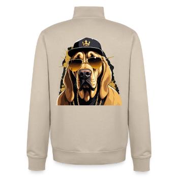 Bloodhound Gangsta Gangster Hund Geschenk - Unisex Organic Zip Sweatshirt von Stanley/Stella - Cremebeige - Hinten - AI Model Male 185 dark (185cm)