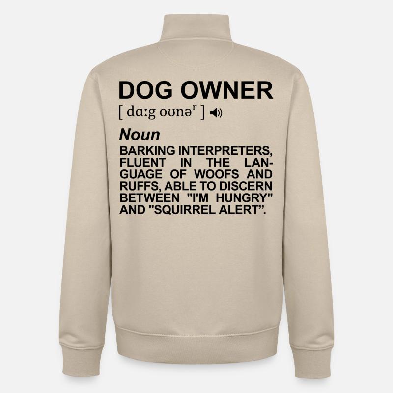 Définition du propriétaire de chien - Sweat zippé unisexe en coton bio Stanley/Stella - beige crème