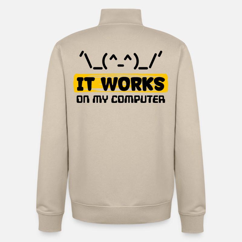 Coden Skripting Computerfreak Developer Statement - Unisex Organic Zip Sweatshirt von Stanley/Stella - Cremebeige