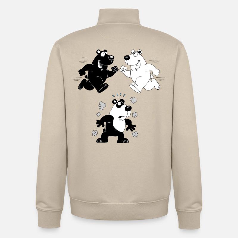 La naissance du panda - Sweat zippé unisexe en coton bio Stanley/Stella - beige crème