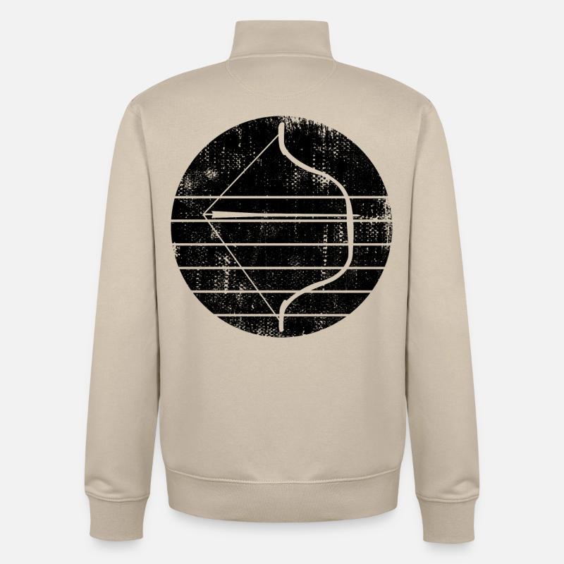 Arc et flèches - Sweat zippé unisexe en coton bio Stanley/Stella - beige crème