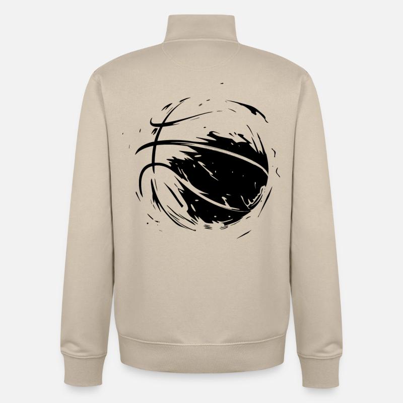 Conception de basket-ball - Sweat zippé unisexe en coton bio Stanley/Stella - beige crème