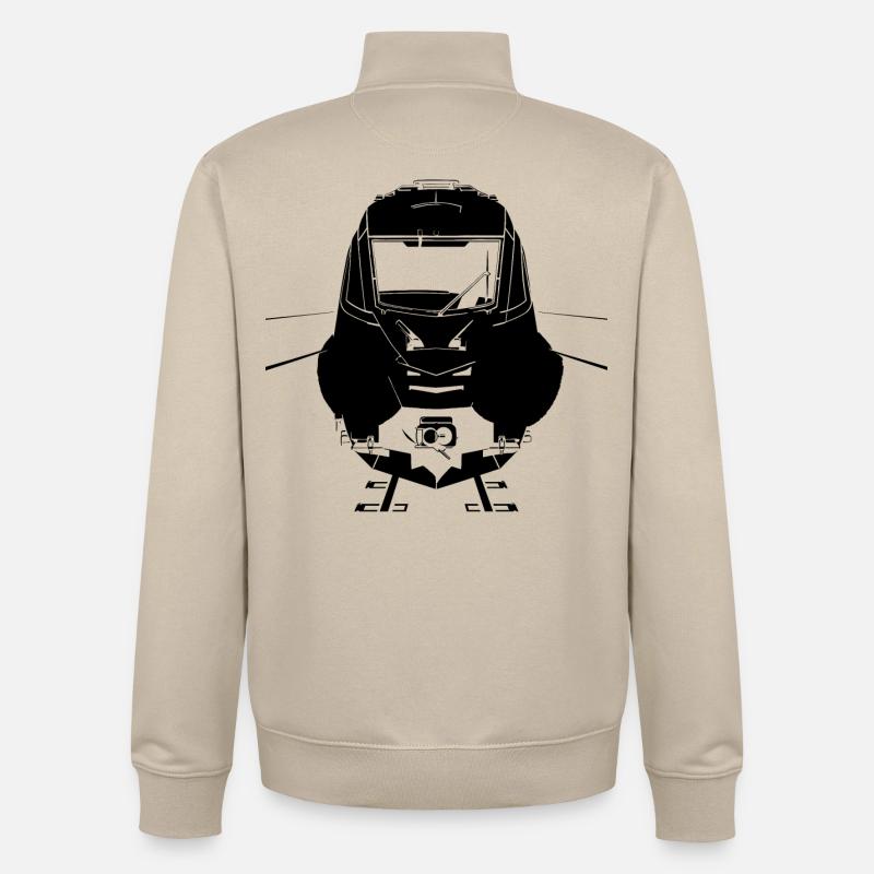 Chemin de fer - Sweat zippé unisexe en coton bio Stanley/Stella - beige crème