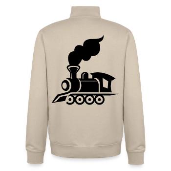 Graphiques de locomotive - Sweat zippé unisexe en coton bio Stanley/Stella - beige crème - Dos - AI Model Male 185 dark (185cm)