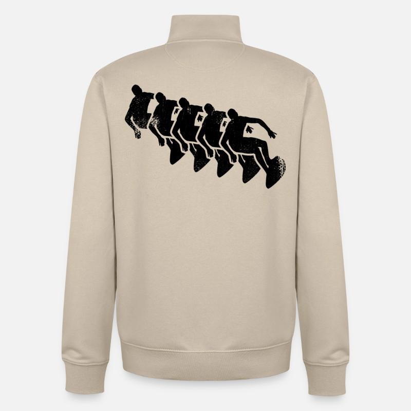 Dessin de surf - Sweat zippé unisexe en coton bio Stanley/Stella - beige crème