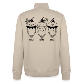 Cartoon Eisbecher - Unisex Organic Zip Sweatshirt von Stanley/Stella - Cremebeige - Hinten - AI Model Male 185 dark (185cm)