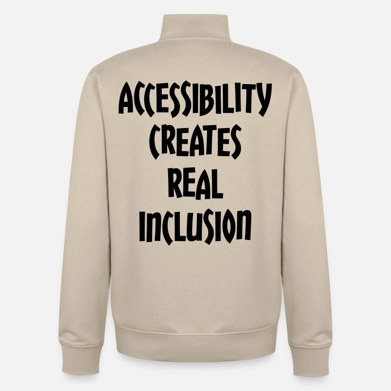 L’accessibilité crée une véritable inclusion # - Sweat zippé unisexe en coton bio Stanley/Stella - beige crème