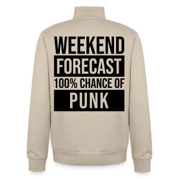 Punk - Unisex Organic Zip Sweatshirt von Stanley/Stella - Cremebeige - Hinten - AI Model Male 185 dark (185cm)