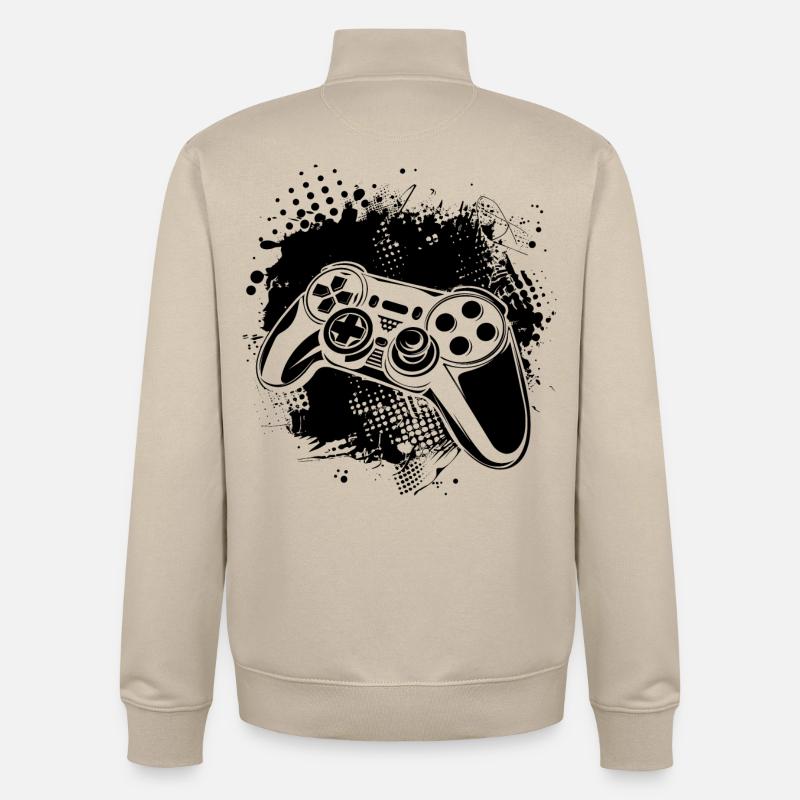 Game Controllers - Unisex Organic Zip Sweatshirt by Stanley/Stella - desert dust