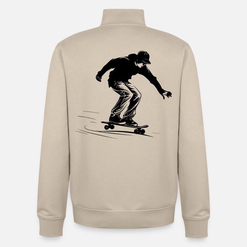 Skateboard Junge Grafik - Unisex Organic Zip Sweatshirt von Stanley/Stella - Cremebeige